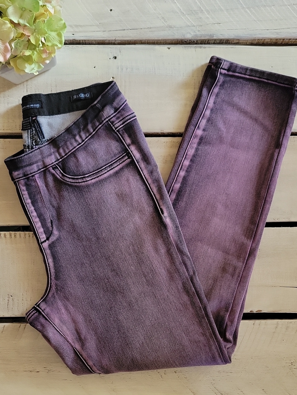 FDJ Women’s Jeggings Purple/Black Sz 8
